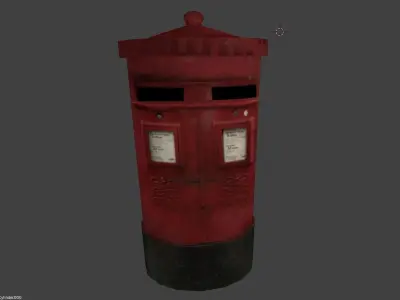 London Postbox low poly Free low-poly 3D model