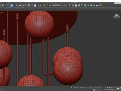 ITALIAN GLASS AND BRASS CHANDELIER Low-poly 3D model