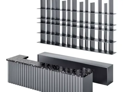 Bar area for a coffee shop 3D model