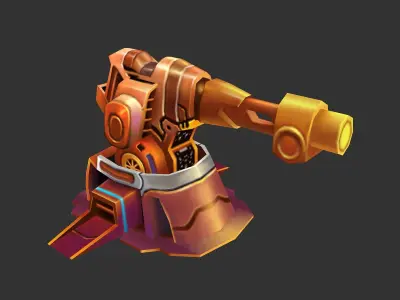 Rotating turret - flame type 01 3D model