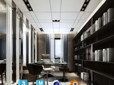 VIP STUDY ROOM - Ultra-Luxury for Architectural Visualization Low-poly 3D model