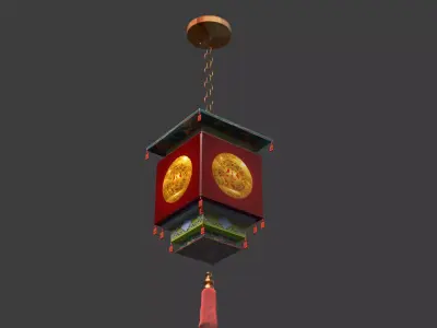 Chinese Palace Lantern  Low-poly 3D model
