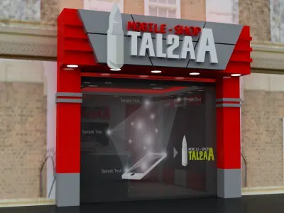 Mobile Shop Store 3d Model 3ds Max 2018 - vray 3D model