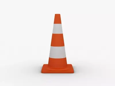 Traffic Cone Low-poly 3D model 40