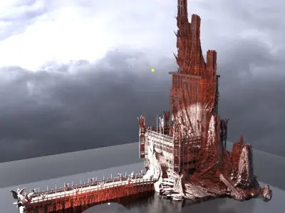 Sauron inspired Tower Turret walkway 2  3D model