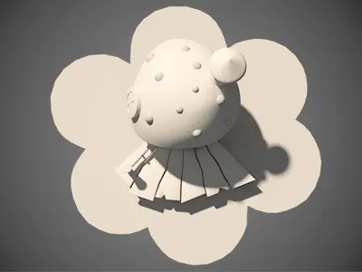 Stylized mushroom cartoon Low-poly 3D model