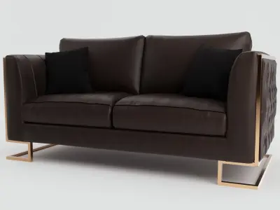 Vintage Sofa Low-poly 3D model