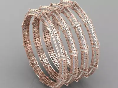 Golden Bloom Bangle 3D print model