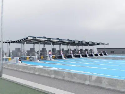 Toll Booth Low-poly 3D model