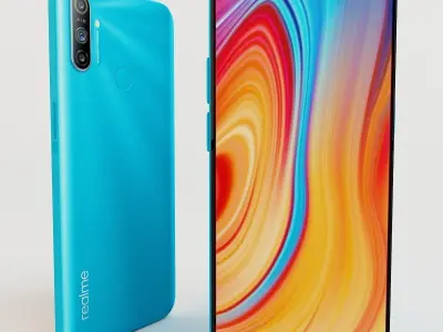 Realme c3 blue 3D model