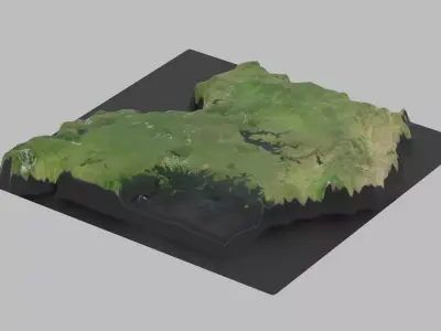 Uganda Map Country Low-poly 3D model