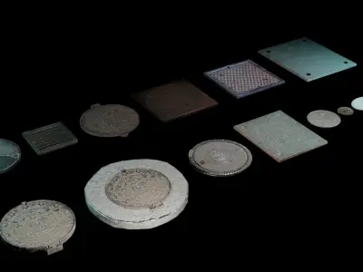 MANHOLE COVERS Low-poly 3D model purchase