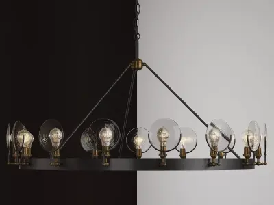 Gaslight Lens Chandeliers 3D model