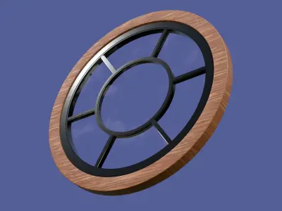 PBR Round Window Low-poly 3D model