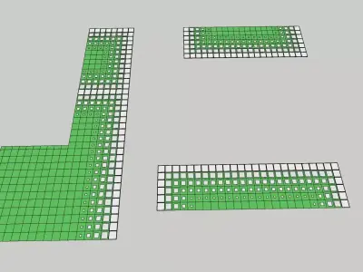 Concrete grass paver design collection 3D model