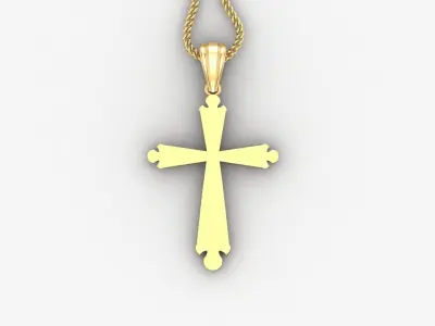 Light Gold 18K Cross Pendant 2CP057 3D print model