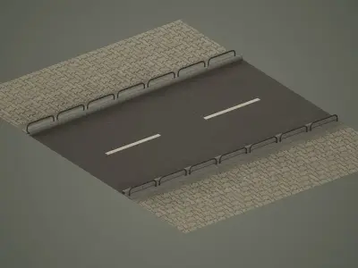 pack road low poly game ready pole board traffic sings city 3D model