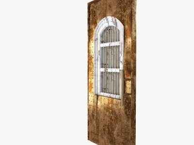 Old medieval door 3D model