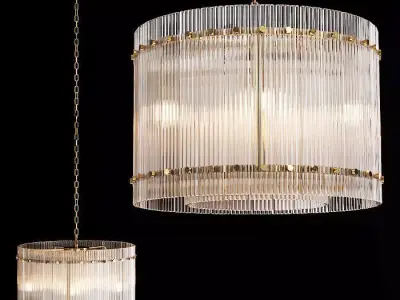 Restoration Hardware SAN MARCO 1-TIER ROUND CHANDELIER 22 Brass 3D model