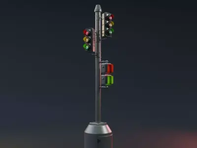 Realistic Traffic Light 3D Model - Game Ready Low-poly 3D model