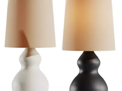 West Elm Modern Gourd Table Lamps 3D model