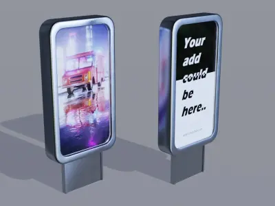 Billboard mockup of Low-poly 3D model