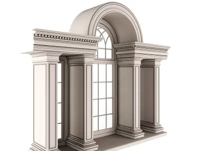 Classic Architecture Arch Window 3D model