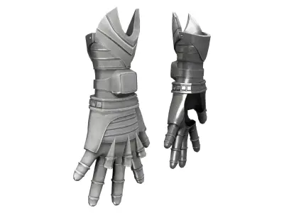 Female Black Sci-Fi Futuristic Armour Gloves Low-poly 3D model