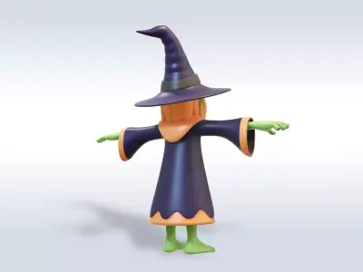 Adorable Witch Halloween Character 3D model