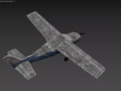 Weathered Cessna 172 Skyhawk 3D model 3D model