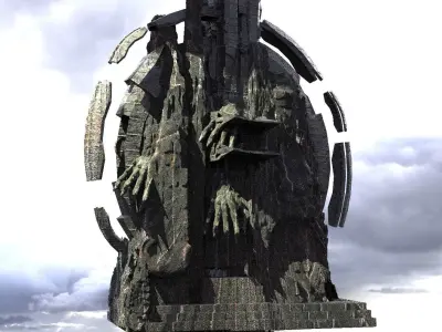 Witches Ritual cliffs 3D model