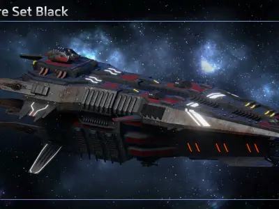 Spaceship Progenitor Destroyer Low-poly 3D model