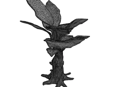 Stylized Glowing Fantasy Plant 3D Model Low-poly 3D model