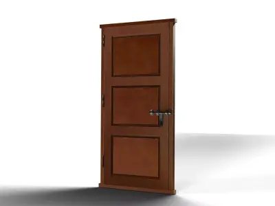 Traditional wooden door Low-poly 3D model