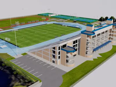 Hodges Stadium North Florida University Jacksonville USA 3D model