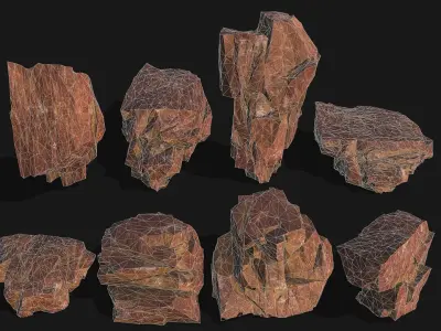 desert rocks - 3D Models PBR Pack 09 Low-poly 3D model