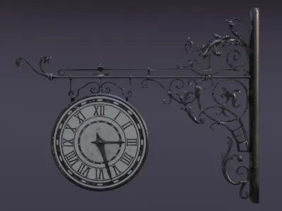 Public Street Clocks Low-poly 3D model