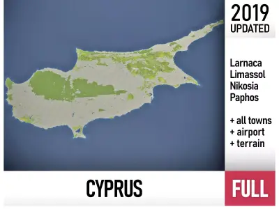 Cyprus - full country - and cities 3D Model Pack