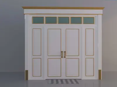 White classic doors  3D model