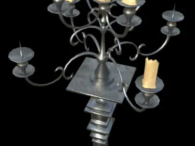 Candelabra - PBR - Textured Low-poly 3D model