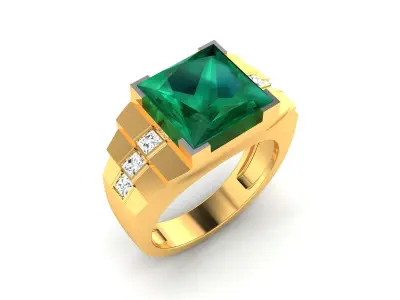 Solitaire Engagement Wedding Princess Stone Ring 3D print model