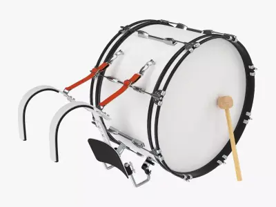 Marching Bass Drum with Carrier 24x12 3D model