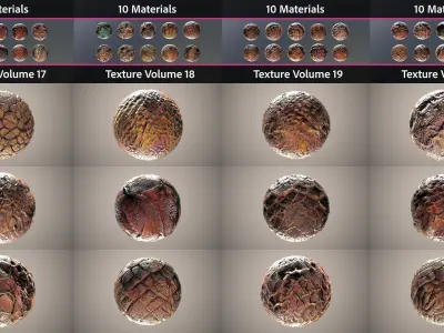 200 Materials Skin Dragon Seamless PBR Mega-Pack 1 Texture