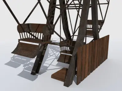 Abandoned Ferris Wheel Low-poly 3D model
