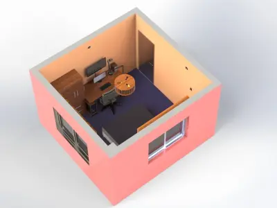 Room with fixtures 3D model
