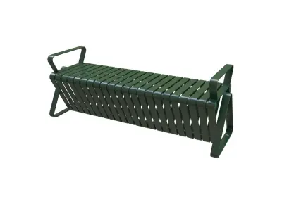 Outdoor Steel Bench Rib Design 3D model