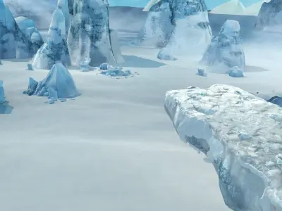 iceberg ice snow rocks ice land Low-poly 3D model