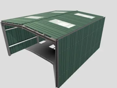 Warehouse Hanger Low-poly 3D model