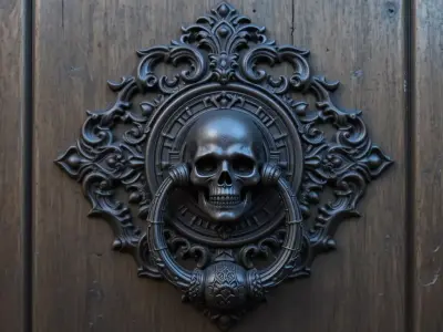 Haunted Door Knocker 3D Model AND Print Gothic Halloween  3D model