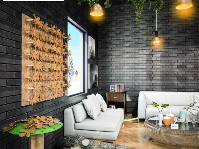 Interior Design 3D WALL TILES - FLOWER -  3D model